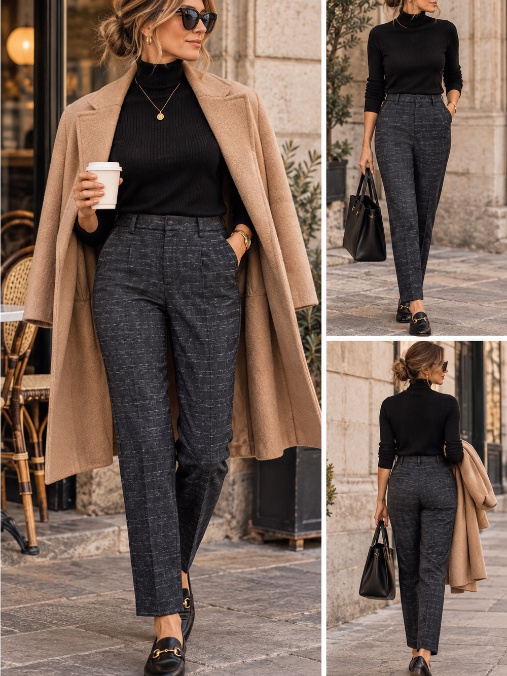 KUT from the Kloth Women's Fab Ab Black Check Pants Stretch Office to Evening 10